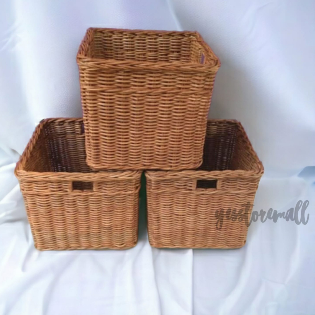 Jual Keranjang rotan persegi kotak besar penyimpanan barang serbaguna ...