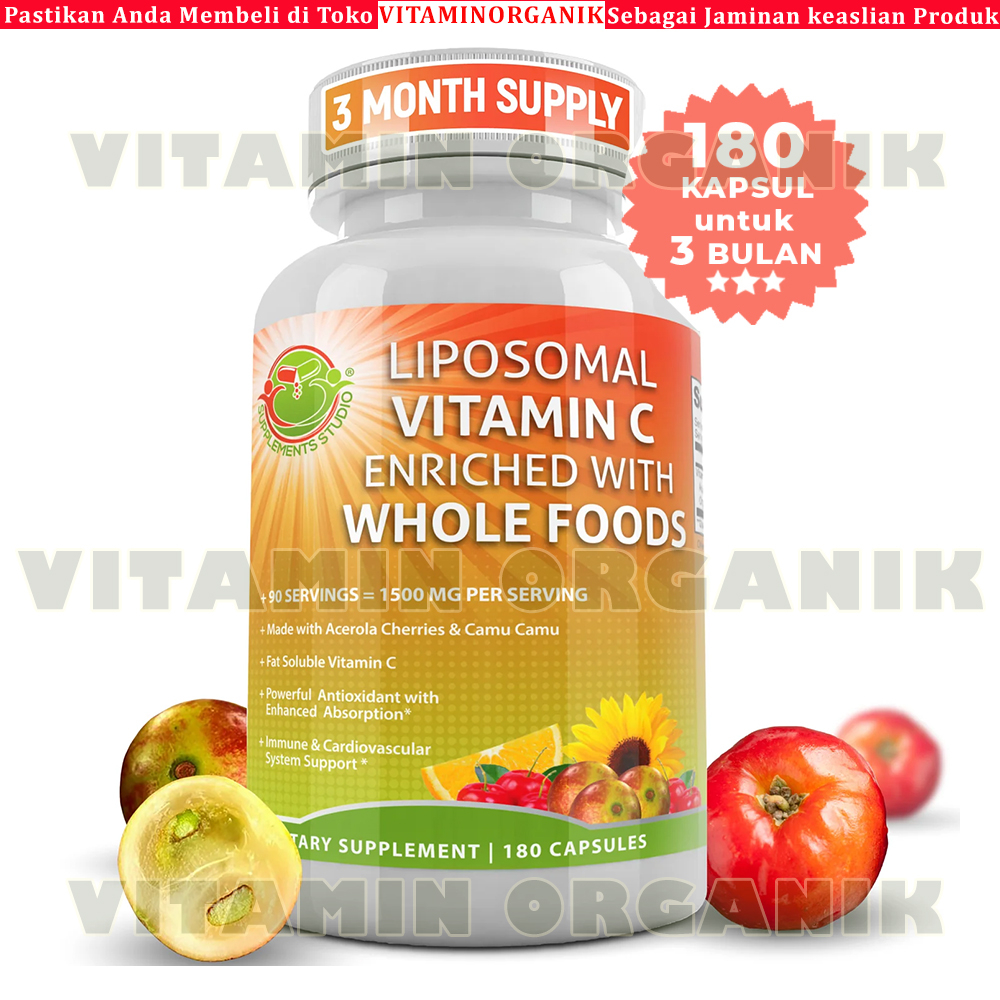 Jual Liposomal Vitamin C 1500mg + ORGANIC WholeFoods Supplements Studio