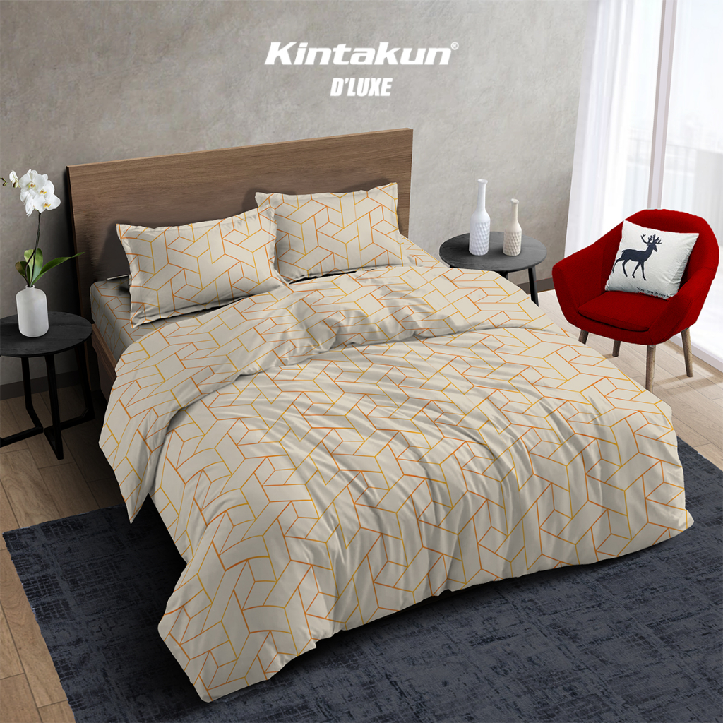 Jual Kintakun Bed Cover Tanpa Sprei Single/Double Edric DLUXE Gold