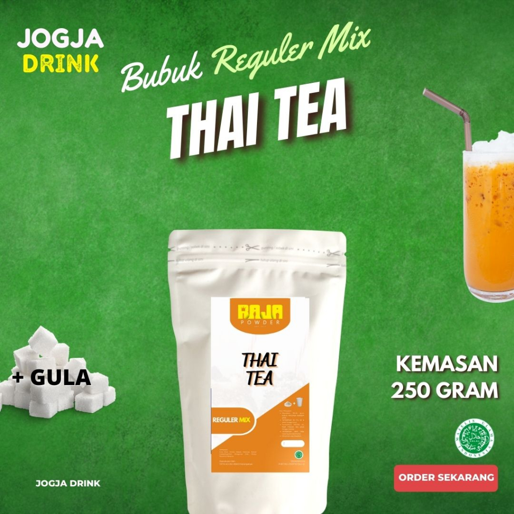Jual Bubuk Minuman Teh Kekinian Thai Tea Powder 250 gram Reguler Premix ...
