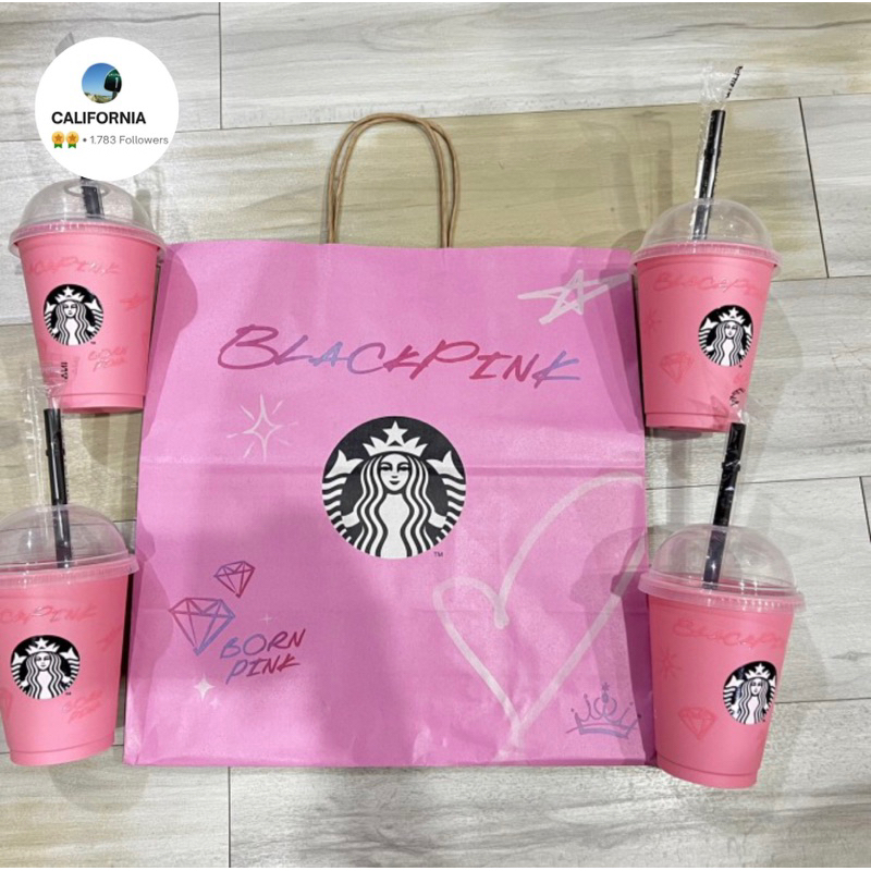 Jual Starbucks Blackpink Reusable Cup 4 Gelas Kantong Shopee Indonesia 3996