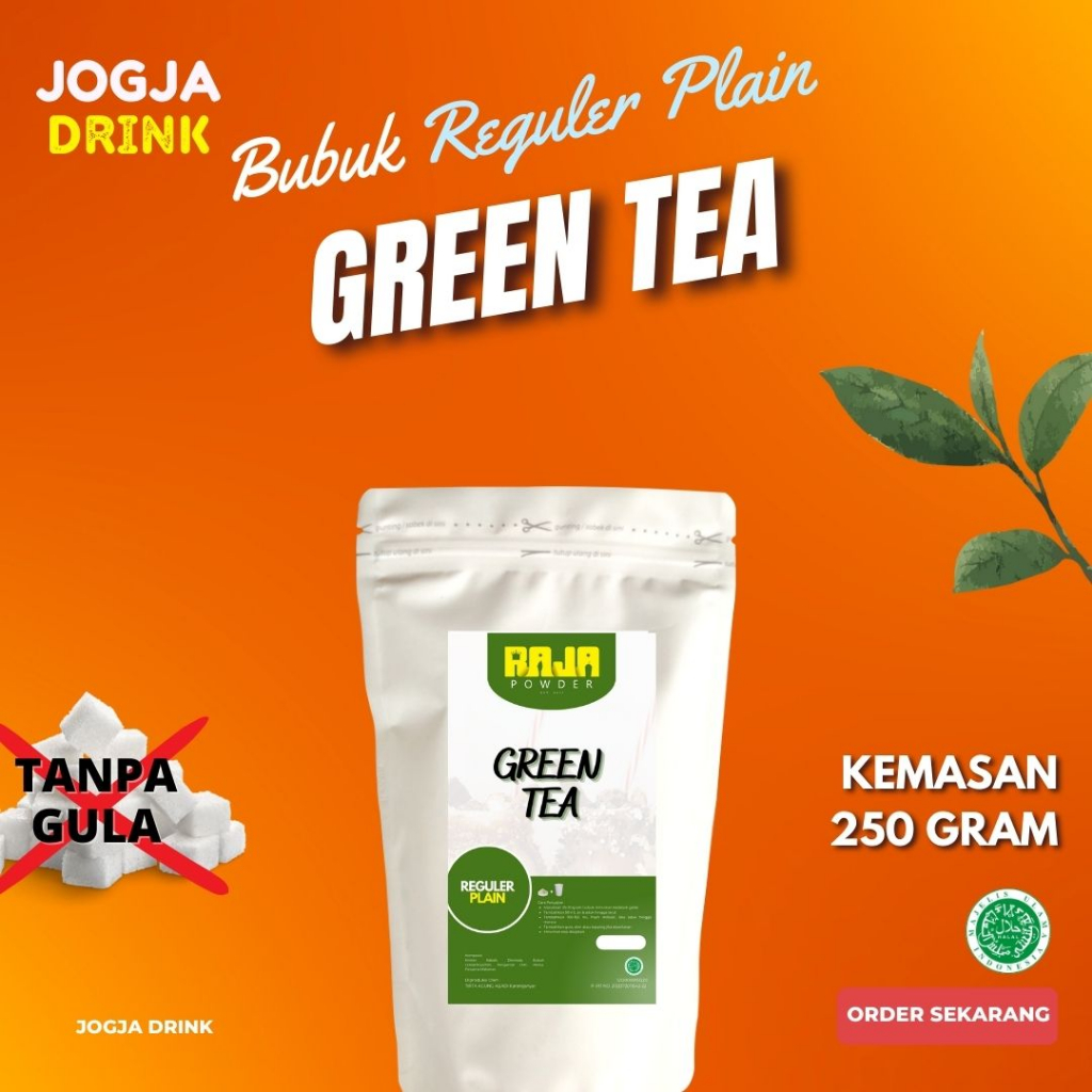 Jual Bubuk Minuman Rasa Teh Hijau Kekinian Green Tea Powder 250 gram ...