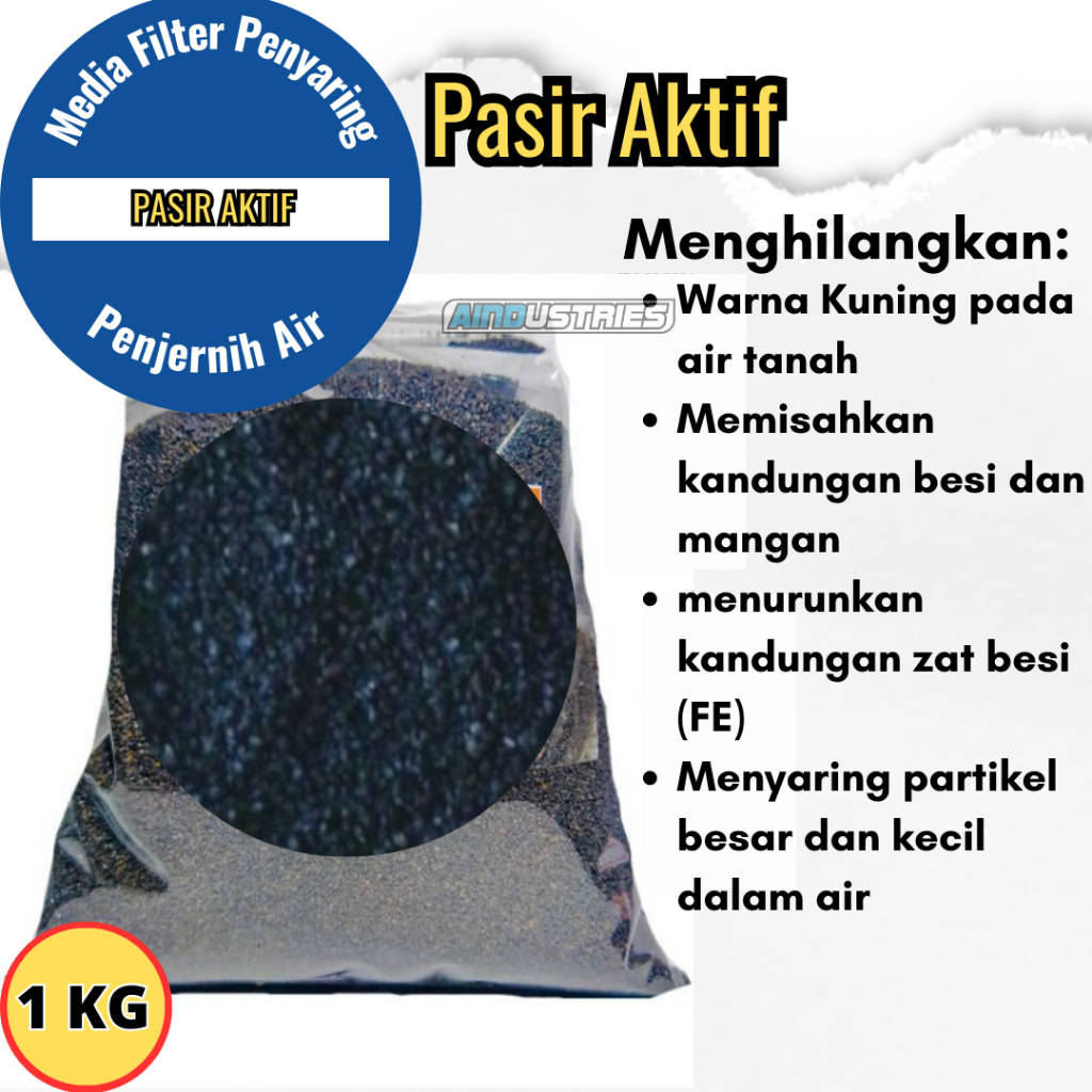 Jual Pasir Aktif Filter Air Penyaring Penyuling Air Kotor Keruh Uk 1 Kg ...