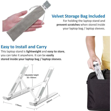 Stand Laptop Meja Laptop Lipat Aluminium Anti Slip Holder Meja Laptop Portable Holder