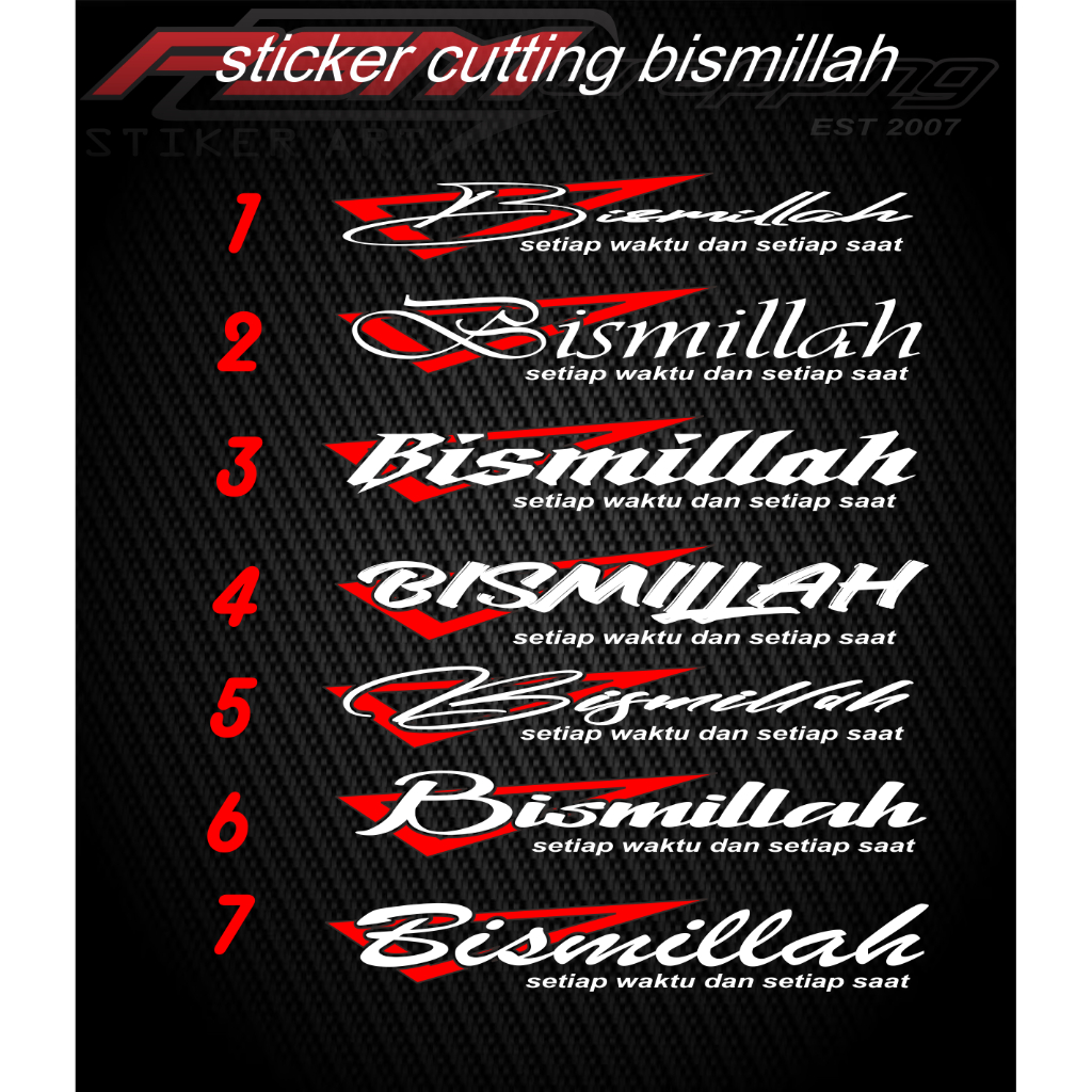 Jual Stiker Bismillah Sticker Tulisan Bismillah Kaca Mobil Pick Up