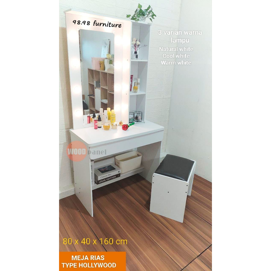 Jual Meja Rias Lampu LED Holywood | Meja Rias Minimalis | Meja Rias ...