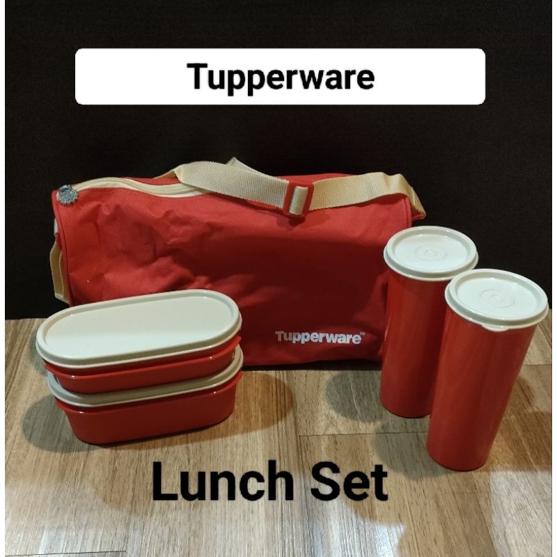 Jual Tupperware Malaysia Oval Meal Set / 1 set tempat makan + Tumbler ...