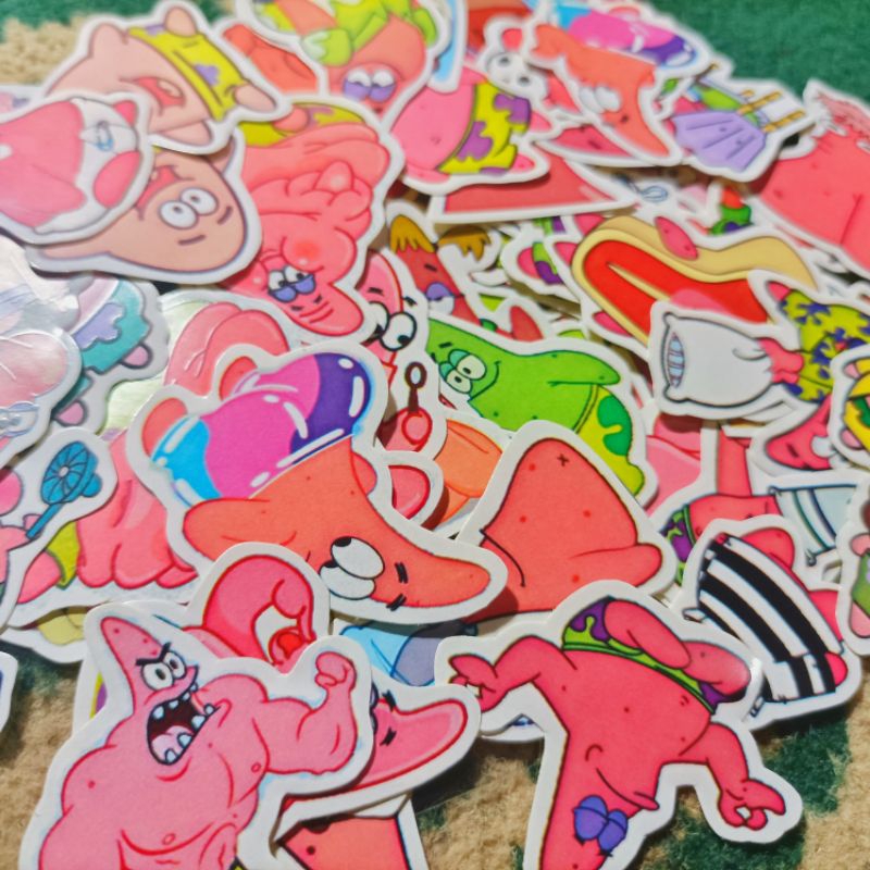 Jual 50PCS++ Stiker Patrick Star | Sticker Patrick Star teman SpongeBob ...