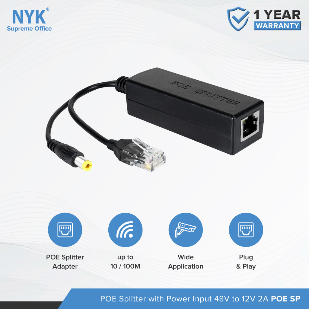 4-Pack Waterproof PoE Splitters - 48V To 12V Active Ethernet Splitters For IP Cameras & Network Devices