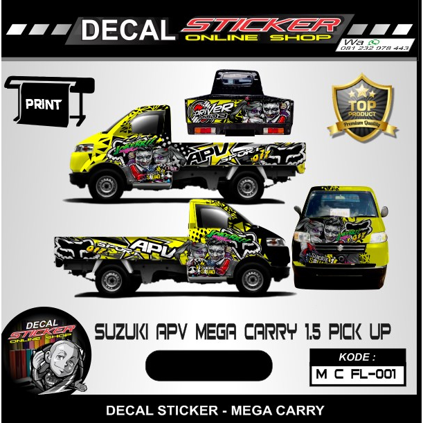 Jual STIKER MOBIL PICKUP APV MEGA CARRY PINTU BELAKANG FULL DECAL PRINT ...