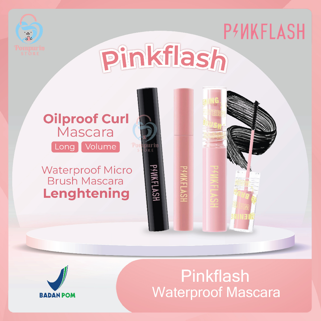 Jual Pinkflash Oilproof Curl Mascara Long Volume Lenghtening