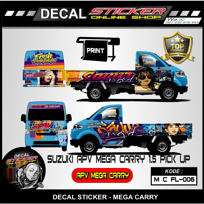 Jual Stiker Mobil Apv Pick Up Decal Full Body Laminasi Shopee Indonesia