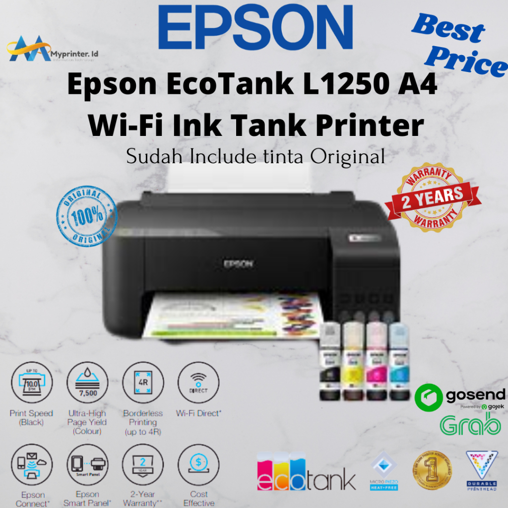 Jual Epson Ecotank L1250 A4 Wi Fi Ink Tank Printer Shopee Indonesia 0029