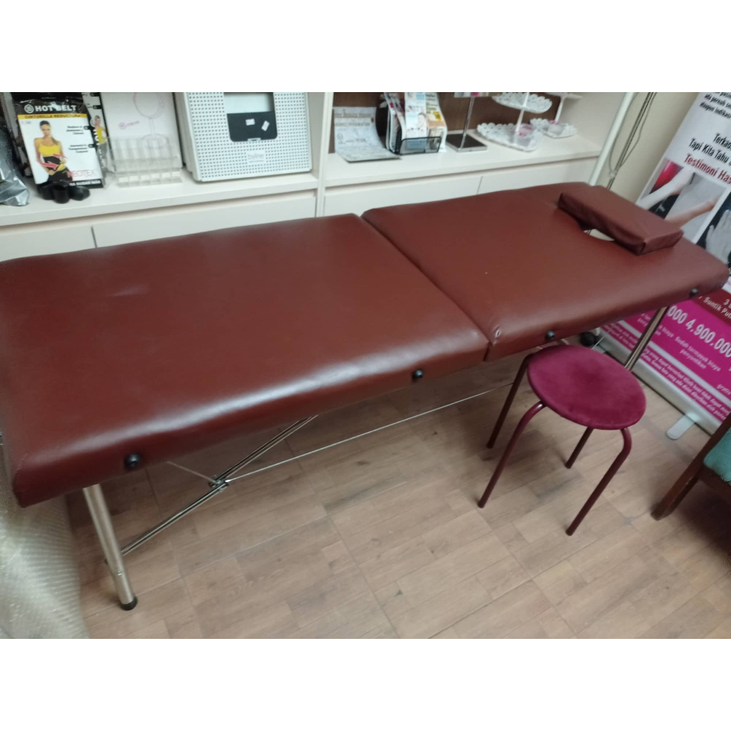 Jual BED FACIAL PORTABLE LIPAT KLINIK KECANTIKAN/SALON/SPA WARNA COKLAT