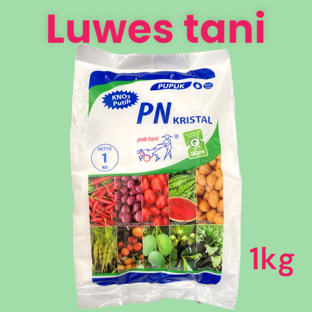 Pupuk PN kristal 1kg pak tani kno3 putih