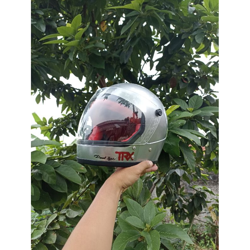 Jual Helm trx jadul custom astronot abu Shopee Indonesia