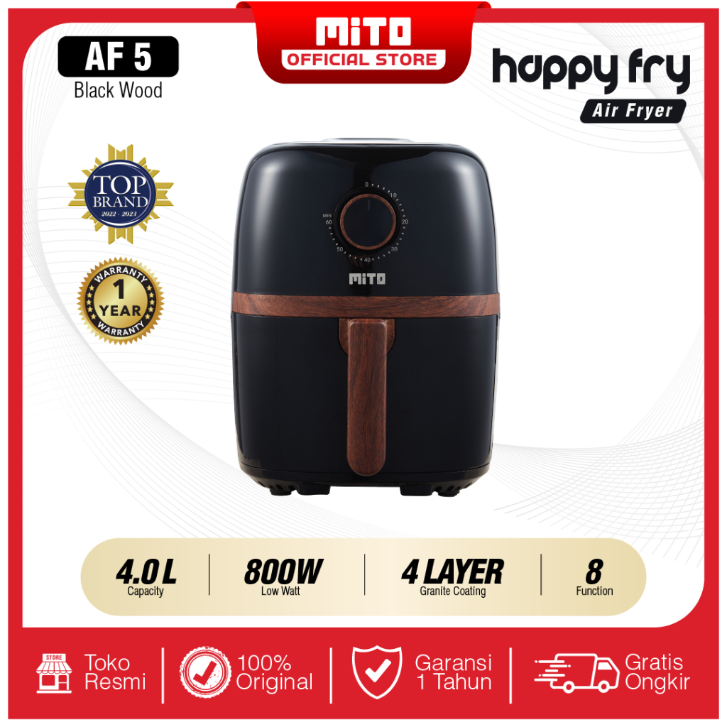 Jual MITO Air Fryer AF5 Happy Fry 4L Manual Low Watt - Mesin Penggoreng ...