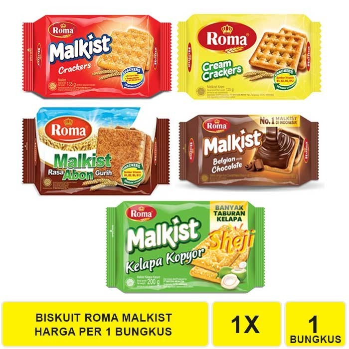 Jual Roma Malkist Crackers Biskuit 1 bungkus Rasa Shopee Indonesia