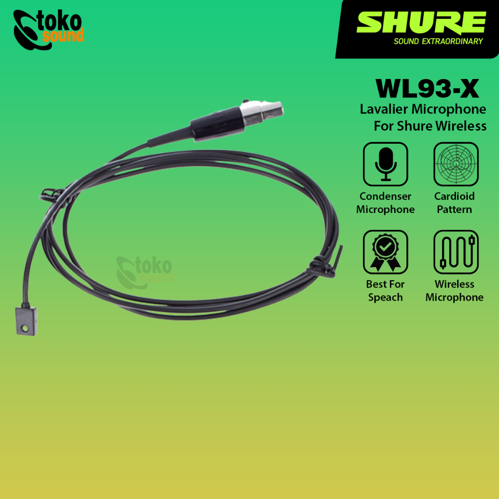 Jual Shure WL93-X WL93 - Miniature Lavalier Microphone Original ...