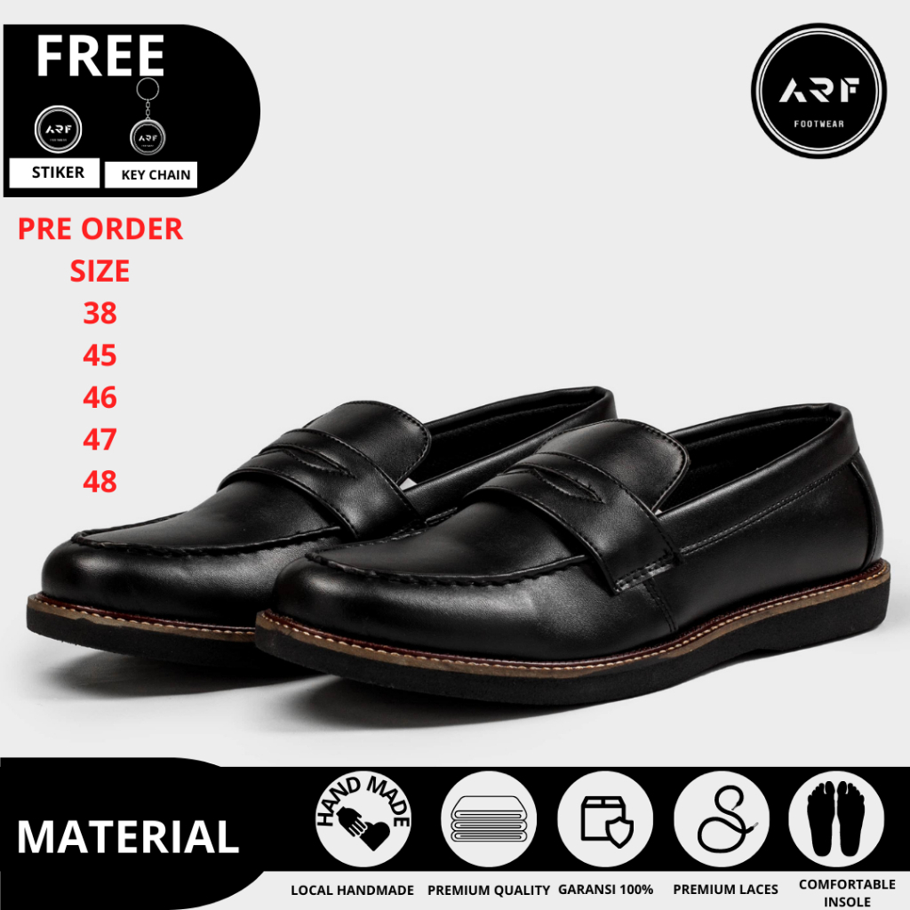 Jual [Pre Order] Big Size ARF Alpine Black Sepatu Loafers Slip On ...
