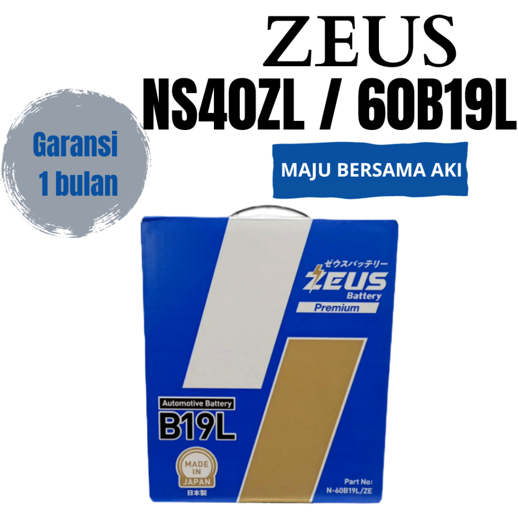 Jual Aki kering Mobil KIA Visto, Picanto, New Rio NS40ZL Zeus Aki