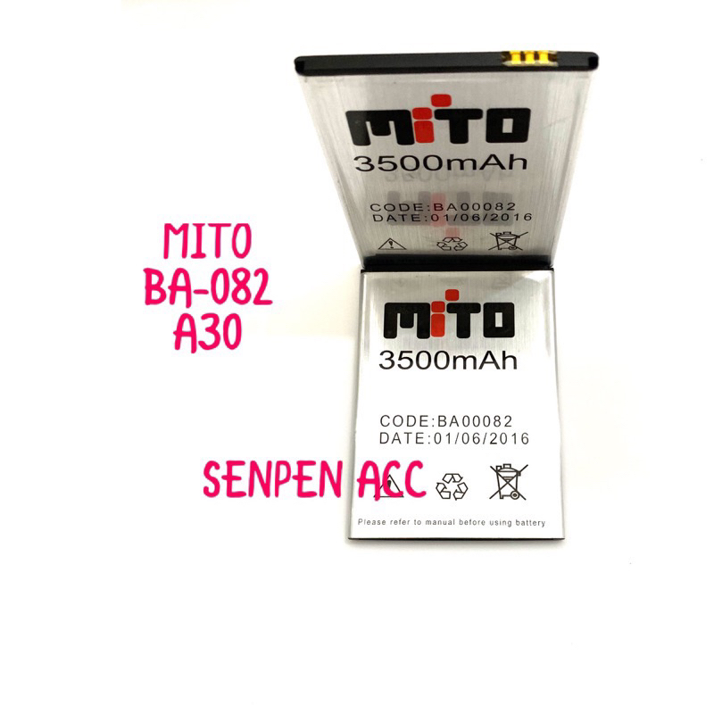 Jual BATTERAI BATTRE BATTERY MITO BA00082 BA082 BA-082 MITO A30 ...