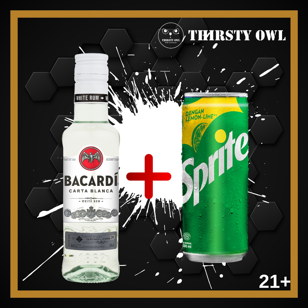 Jual Bacardi Carta Blanca White Rum Cuba 180ml + 1 Can Sprite Shopee