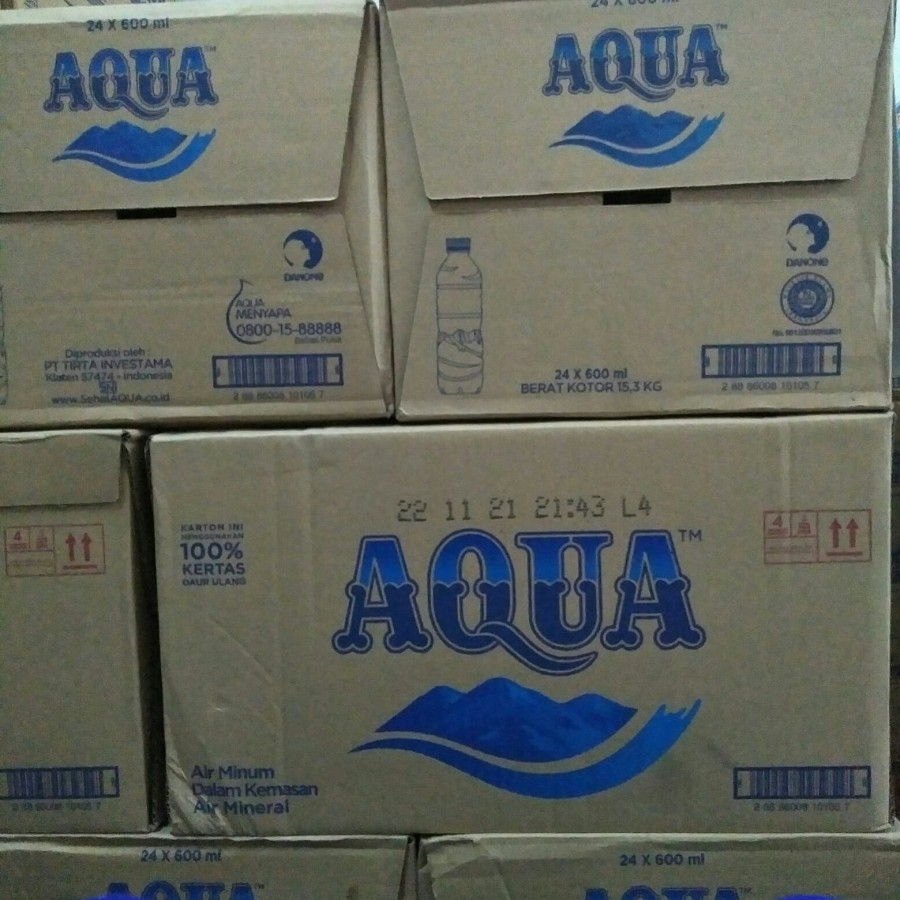 Jual Air Mineral Aqua 600ml 1dos Isi 24 Botol Shopee Indonesia 8429