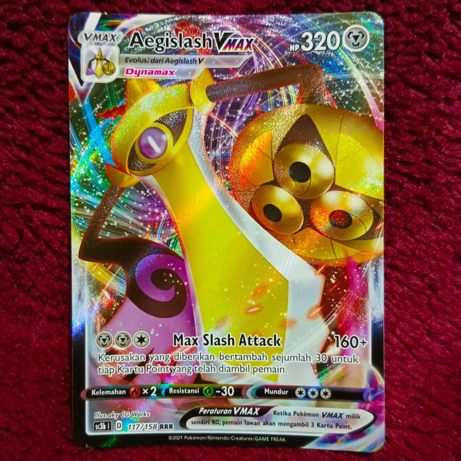 Jual Aegislash Vmax V Max Rrr Sc B Pokemon Tcg Indonesia Foil Holo Shopee Indonesia