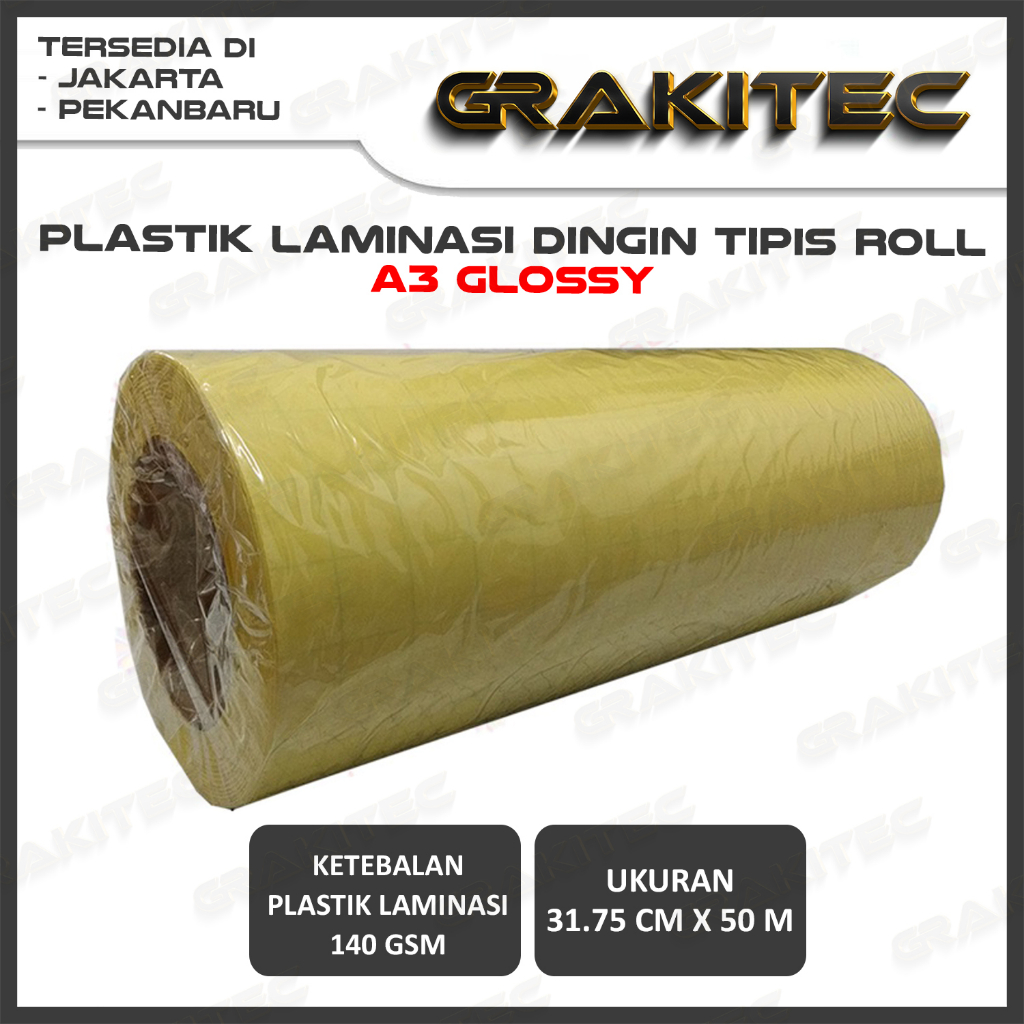 Jual Plastik Laminasi Dingin Roll A3 50 Meter Doff And Glossy Shopee