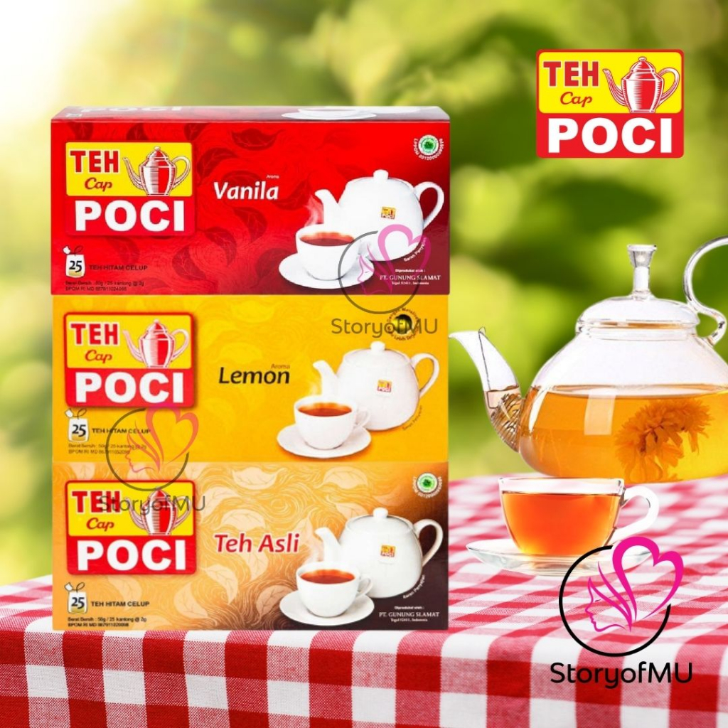 Jual Teh Cap Poci Teh Hitam Celup Vanilla Vanila Asli Lemon Teh Hitam Isi 25 Tea Bags Teh 0271