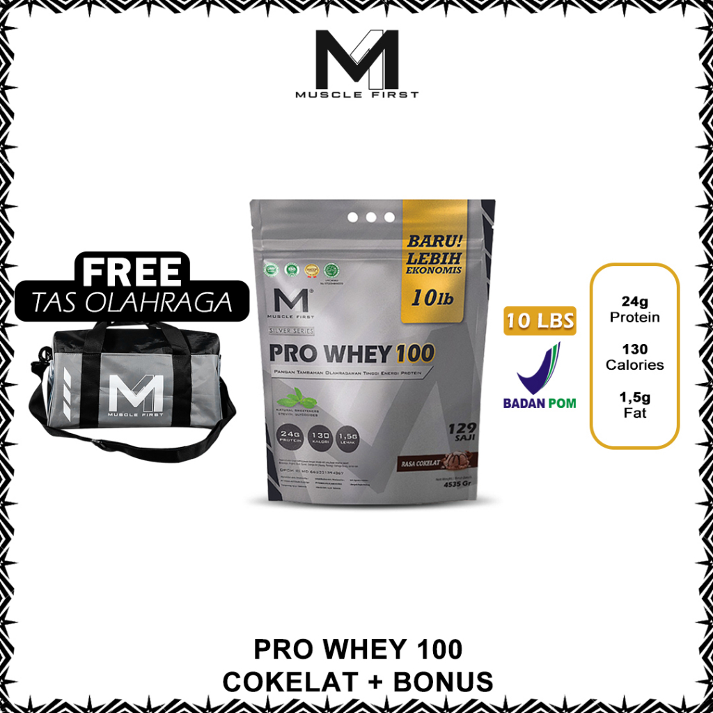 Jual (Bonus) Muscle First Pro Whey 100 10lbs Whey Protein 4.54kg (112 ...