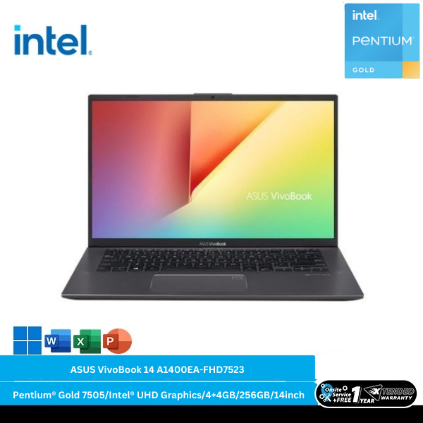 Jual Asus Vivobook 14 A1400ea Fhd7523 8gb Intel® Pentium® Gold 7505intel® Uhd Graphics44gb 2598