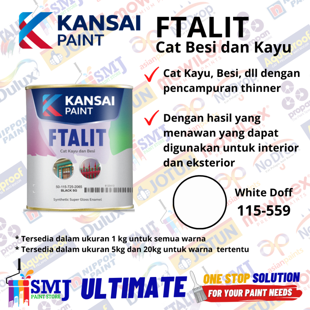 Jual Cat Minyak Besi Kayu Kansai Ftalit Putih White Doff Kg L Shopee Indonesia