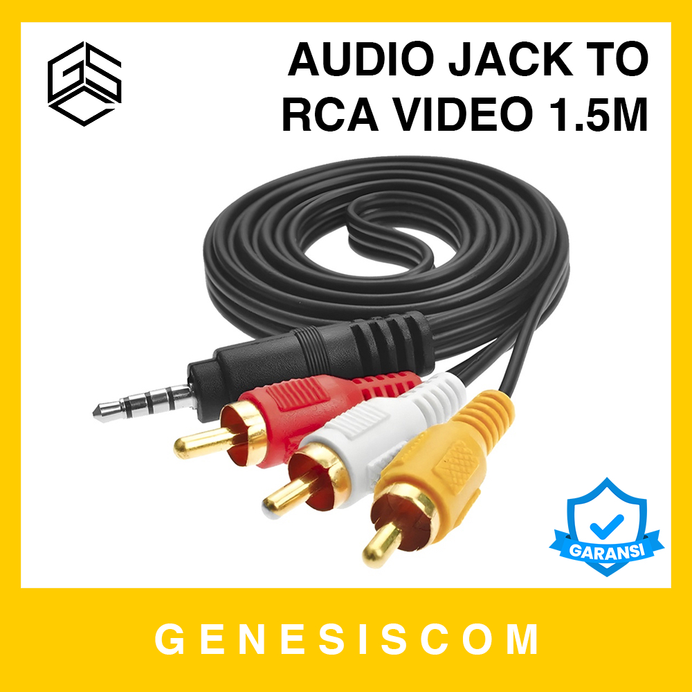 Jual Kabel Converter 3.5mm Audio Jack to 3 RCA Merah Putih Kuning AUX ...