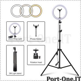 Tripod Ringlight Selfie Tripod 210 Cm Ringlight Ball Head 360 Phone Holder