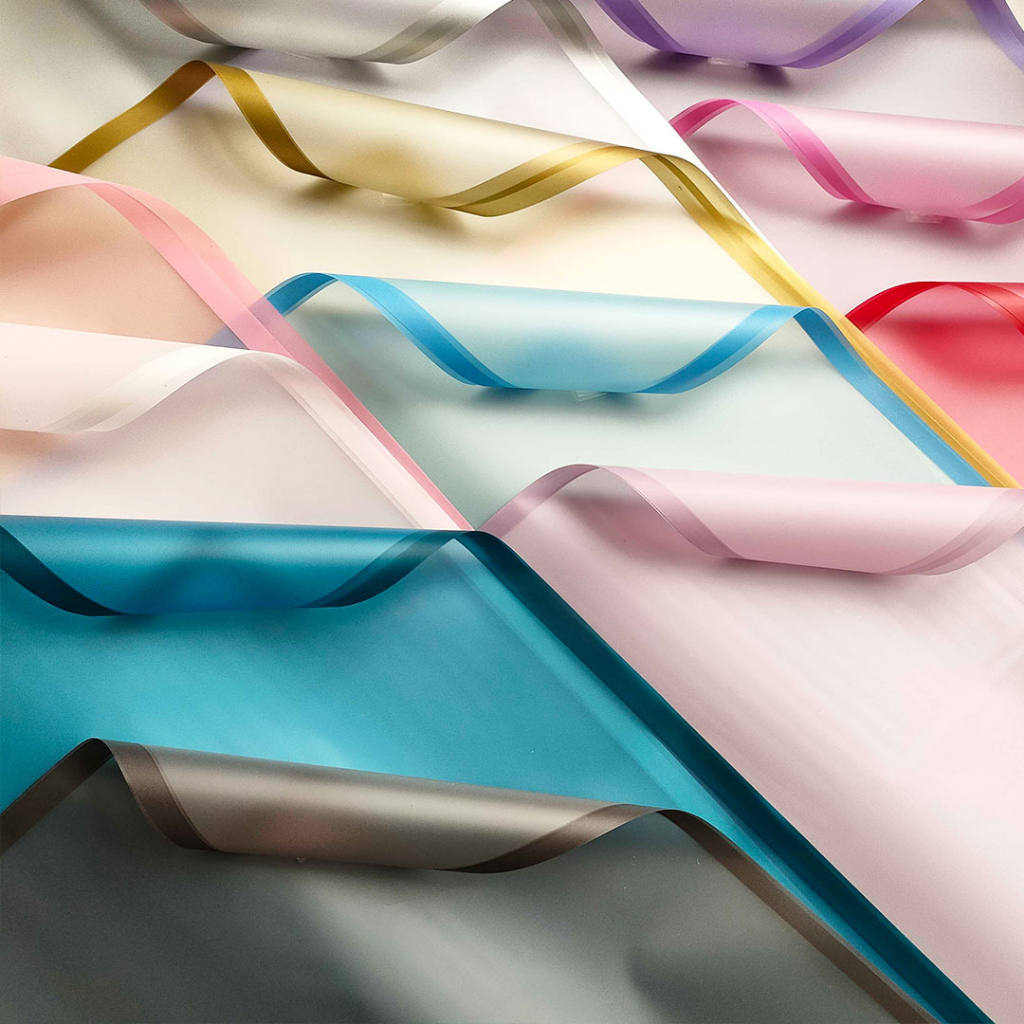 Jual Color Frame Cellophane Flower Wrapping Paper Transparan List ...