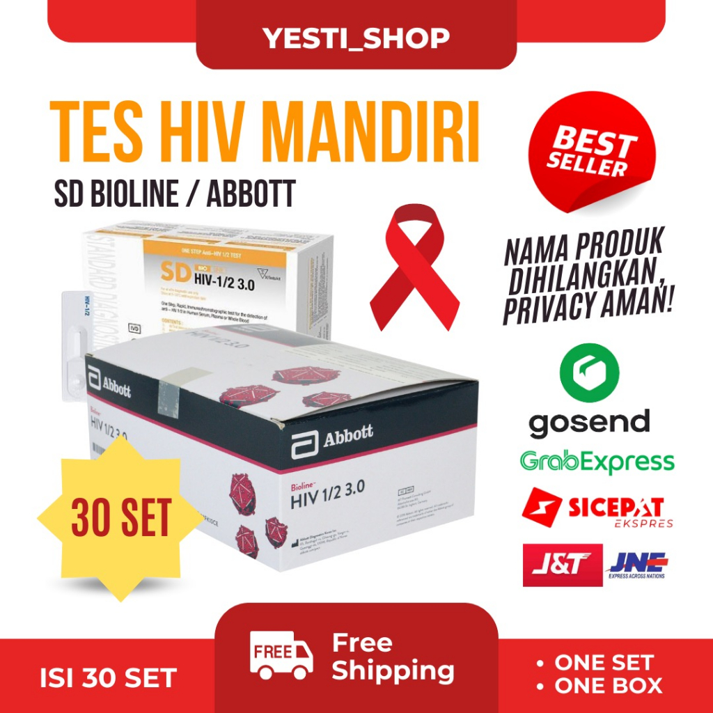 Jual Tes Hiv Abbott Kemenkes Isi 30 Test Alat HIV 1/2 Shopee Indonesia