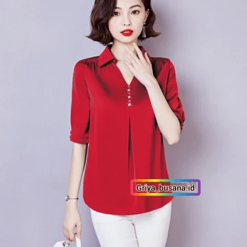 Yohen Baju Wanita Blus Kemeja Model Ivanca Stlye Korea