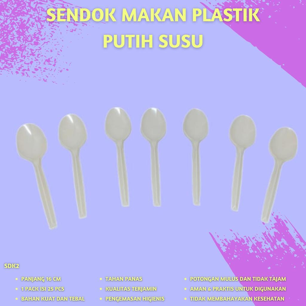 Jual Sendok Makan Plastik Warna Putih Susu Isi 25 Pcs Sdk2 Shopee