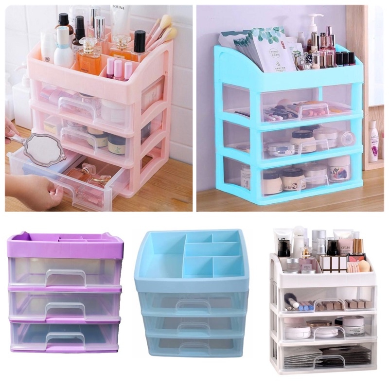 Jual Rak Kosmetik 3 Susun/ Rak Tempat Kosmetik 3 Laci / Storage Box ...