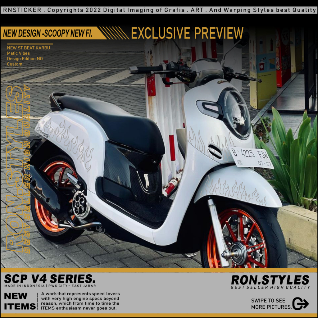 Jual SCV4 CUTTING STICKER STRIPING VARIASI SCOOPY NEW 2018 STRIPING