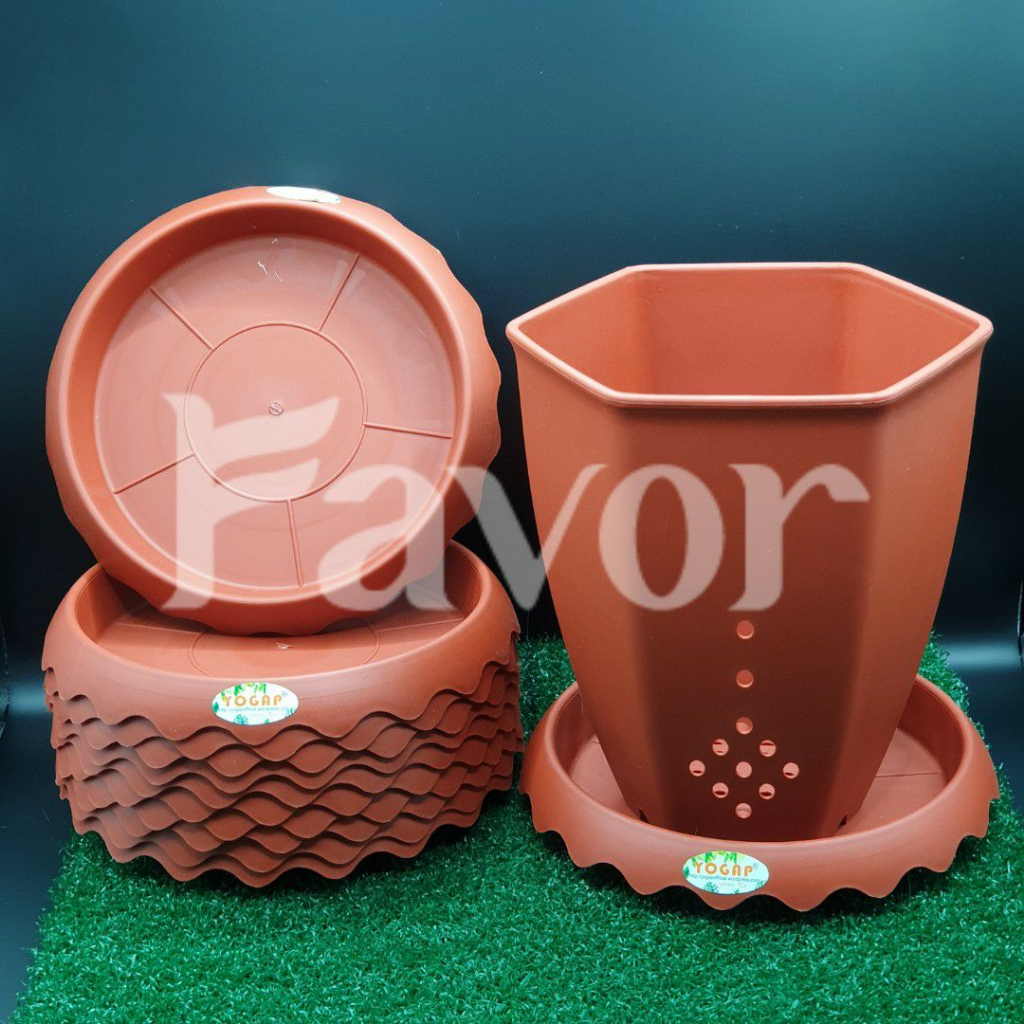 Jual Tatakan Pot Gelombang Yogap NPT 20 PUTIH & MERAH BATA / COKLAT