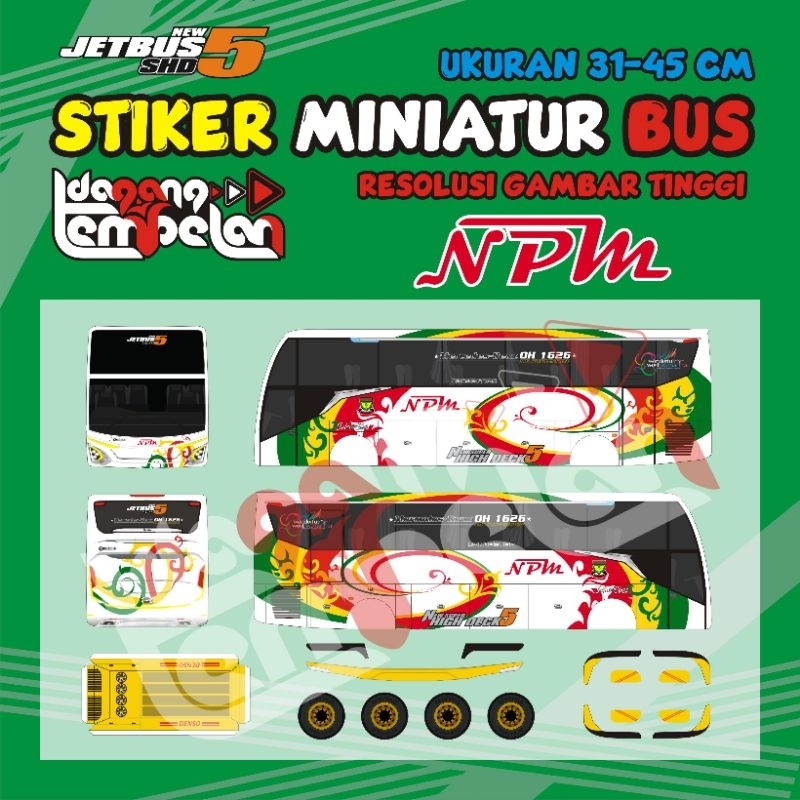 Jual JETBUS 5 STIKER MINIATUR BUS NPM | Shopee Indonesia