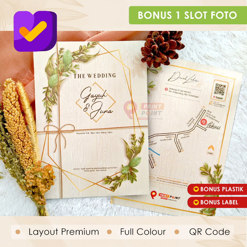 Jual UNDANGAN RUSTIC MURAH HIJAU FOLIAGE | Shopee Indonesia
