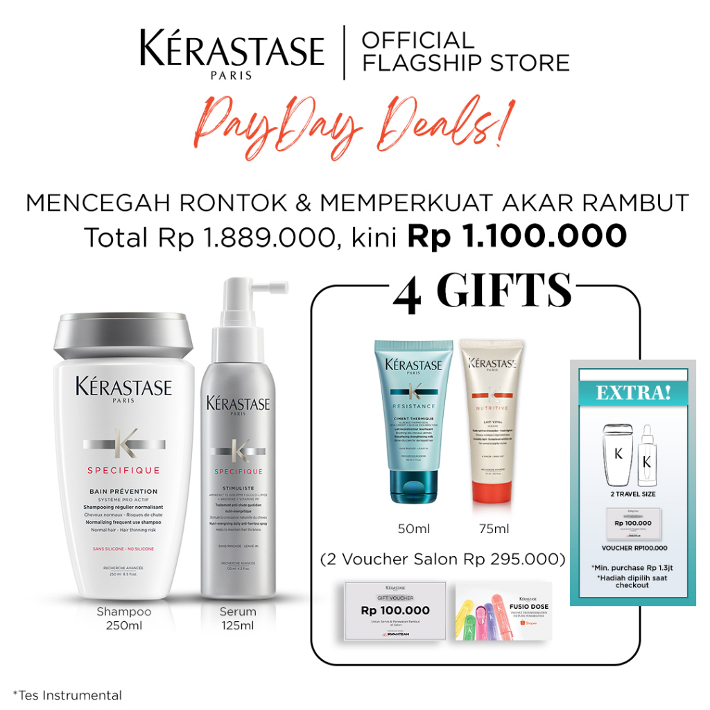 Jual Kerastase Treatment Rambut Rontok Shampoo & SerumBain Prevention