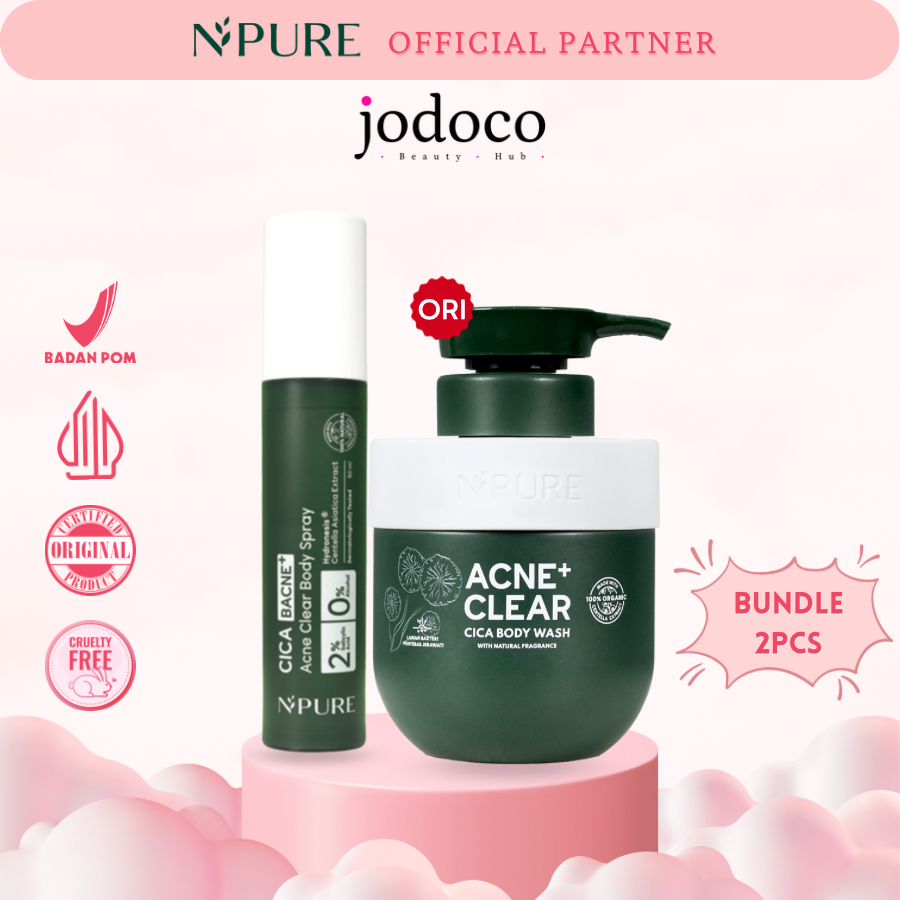 Jual NPure Cica Bacne Acne Clear Body Spray 50ml & Acne+ Clear Cica