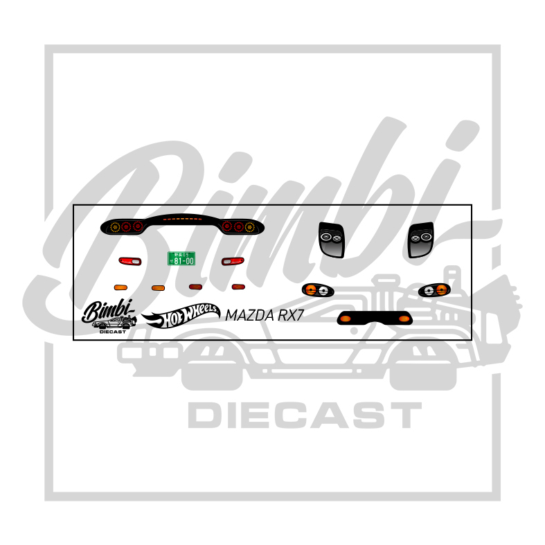 Jual Decal Hotwheels Mazda RX7 Detailing Transparan | Shopee Indonesia