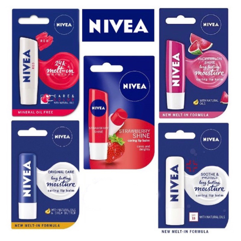 Jual Ready Nivea Lip Balm Original 4 8gr Strawberry Shine Original