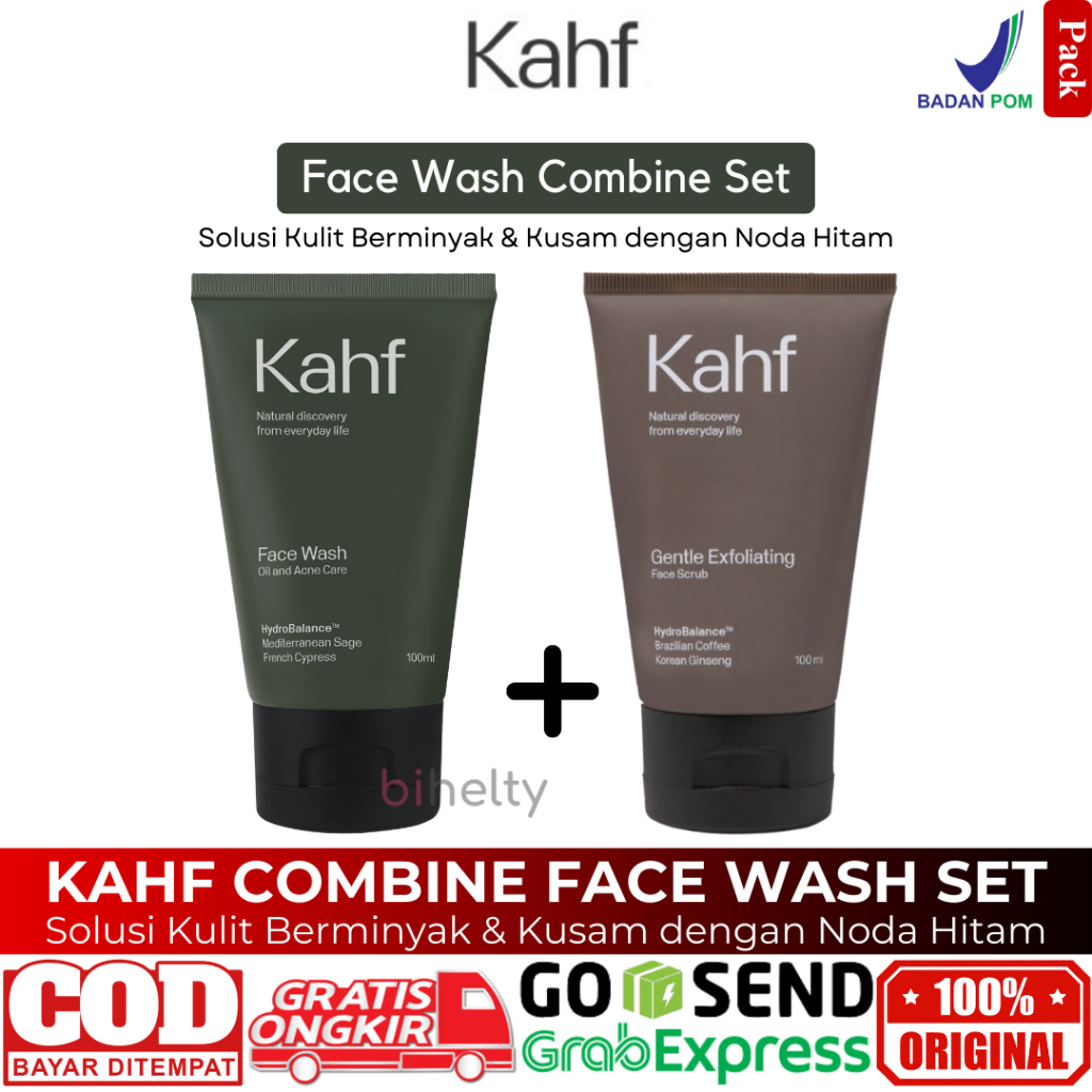 Jual Kahf Paket Face Wash Combine Set Skincare Sabun Wajah Pria untuk